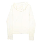 JUICY COUTURE Womens White Pullover Hoodie M Cotton Blend Casual Zip