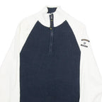 NAUTICA Mens Jumper Blue 1/4 Zip Tight Knit L