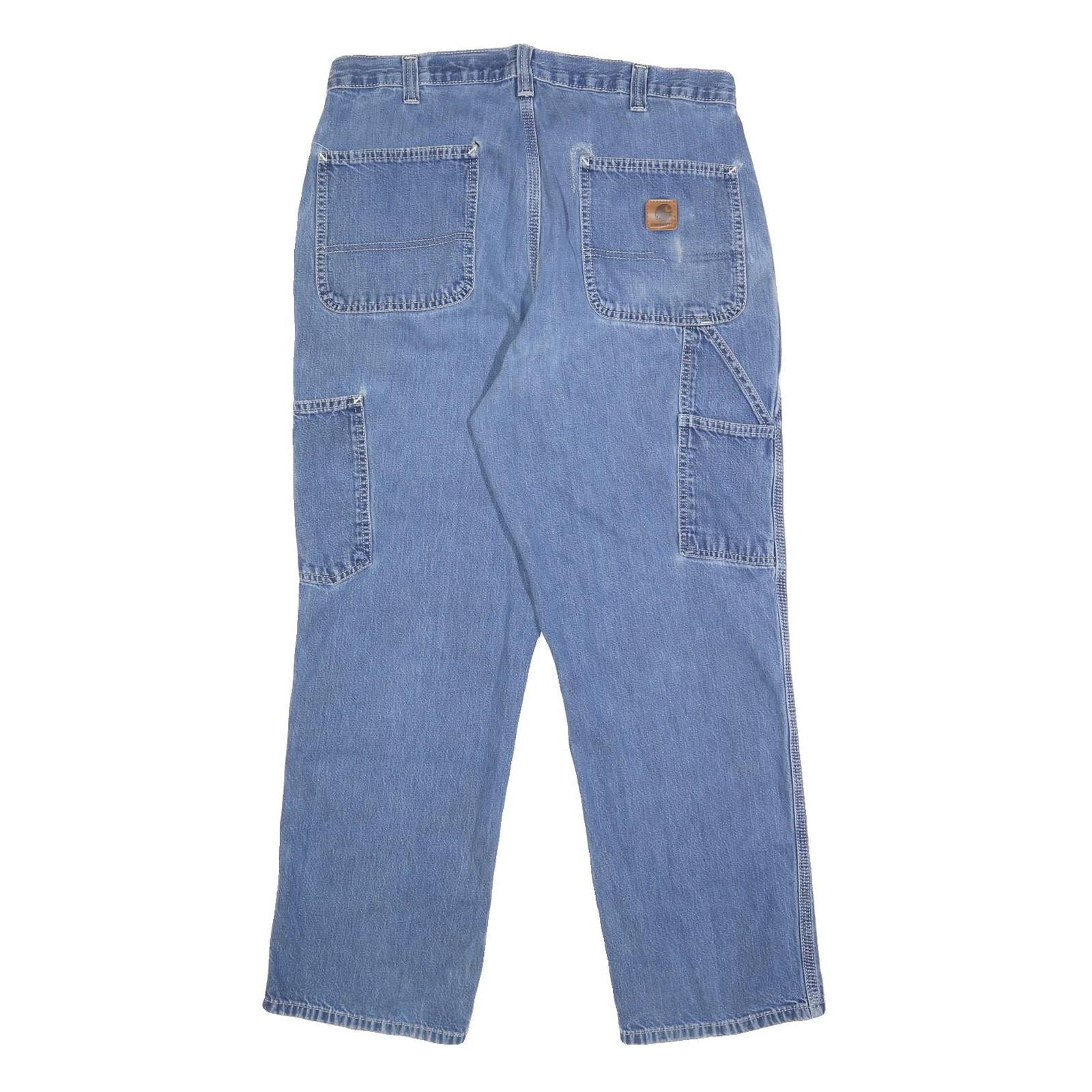 CARHARTT Mens Jeans Blue Relaxed Straight Denim Medium W32 L27 Workwear Casual