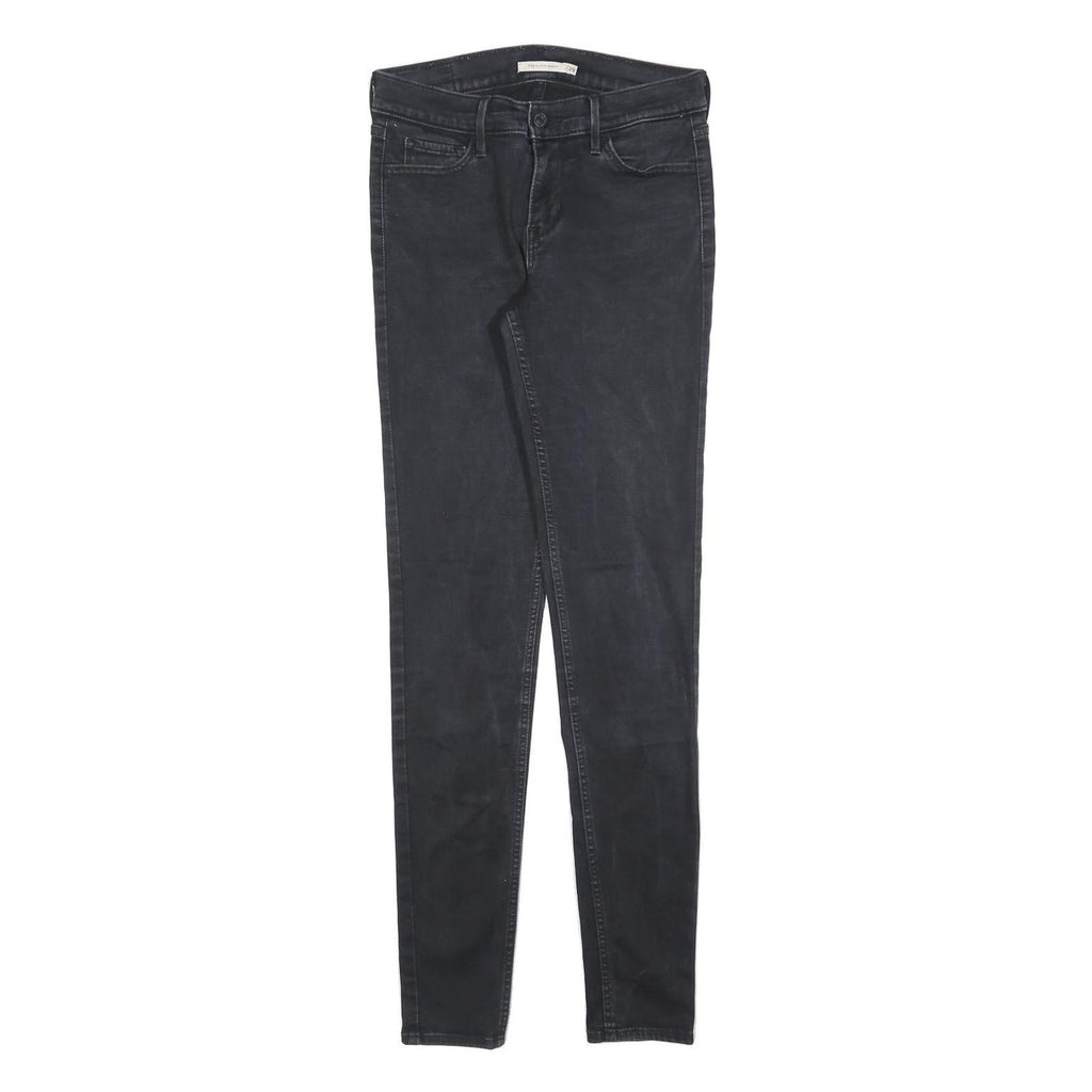 LEVI'S Womens 710 Jeans Black Slim Skinny Denim Dark W29 L32 Stretch Cotton