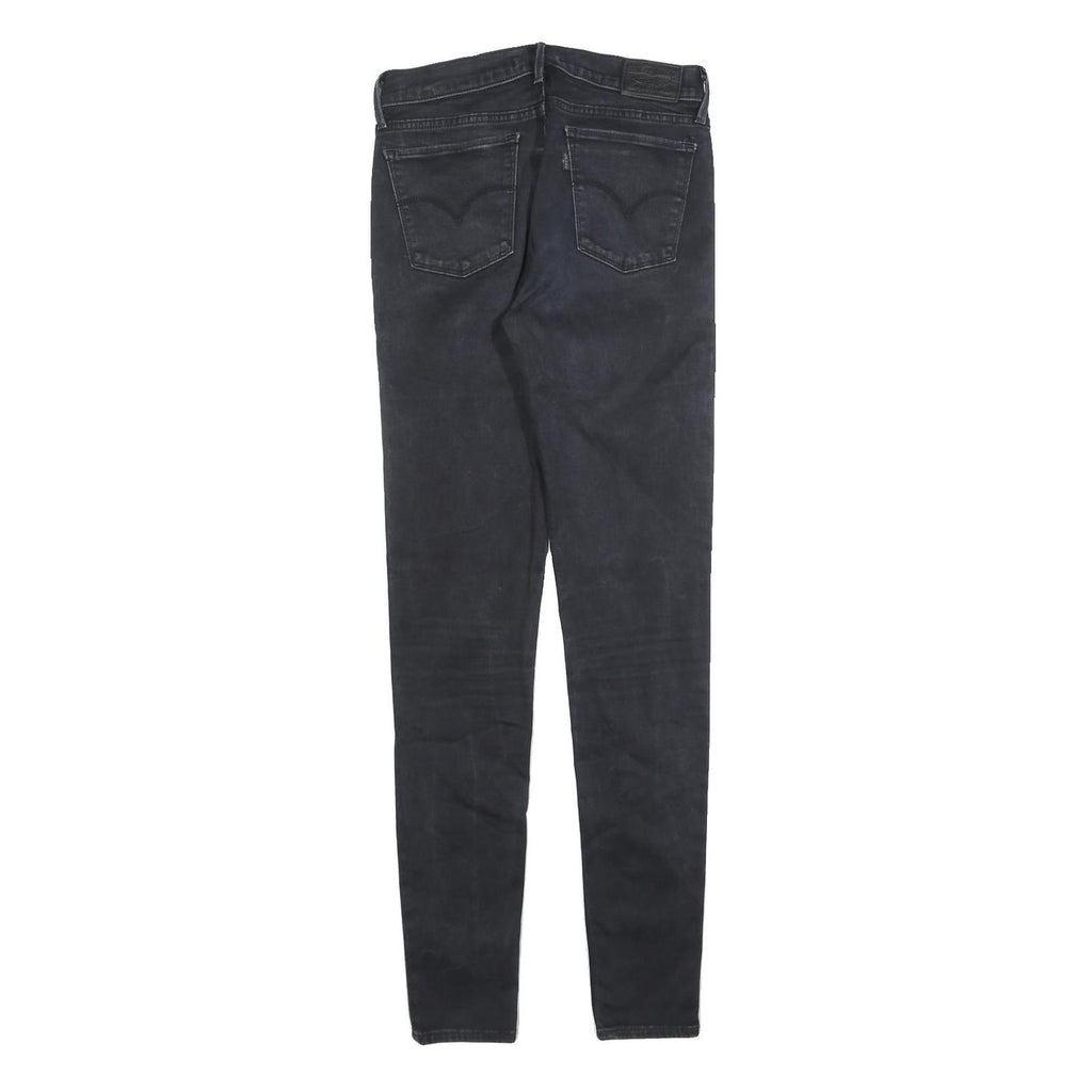 LEVI'S Womens 710 Jeans Black Slim Skinny Denim Dark W29 L32 Stretch Cotton
