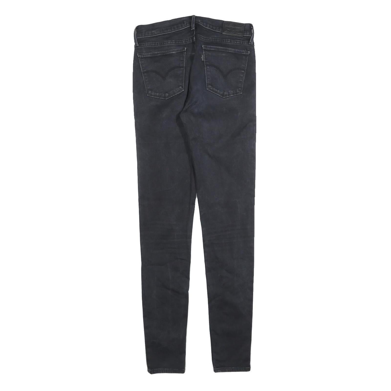 LEVI'S Womens 710 Jeans Black Slim Skinny Denim Dark W29 L32 Stretch Cotton