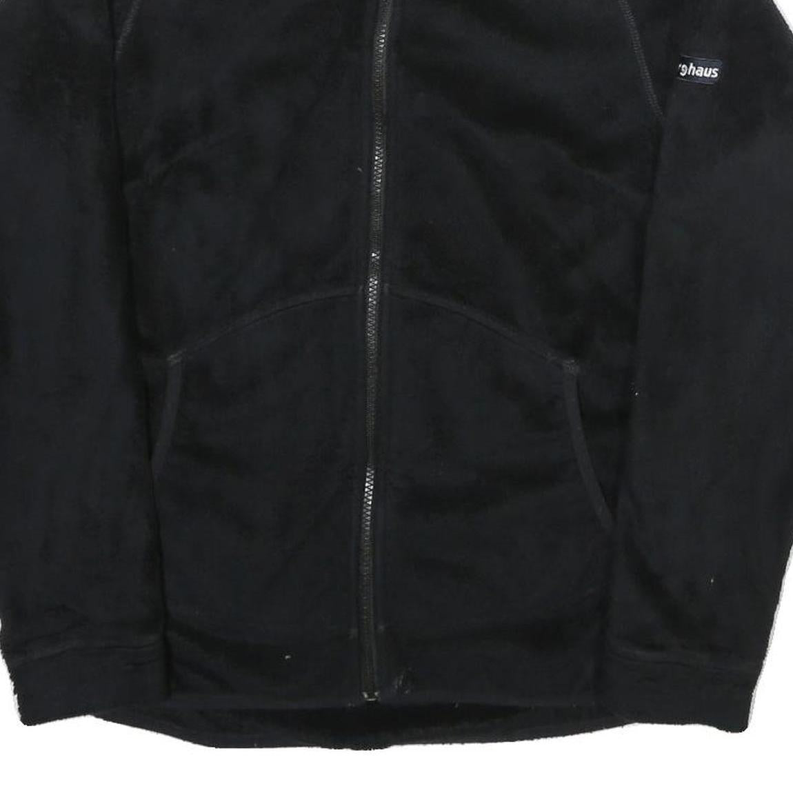BERGHAUS Womens Black Polyester Fleece Jacket UK 12 Zip Outdoor Casual Warm