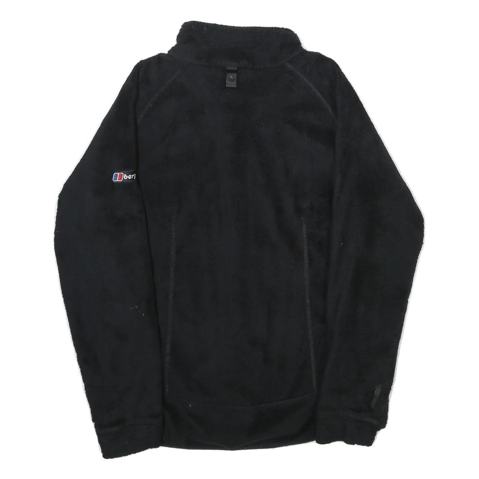 BERGHAUS Womens Black Polyester Fleece Jacket UK 12 Zip Outdoor Casual Warm