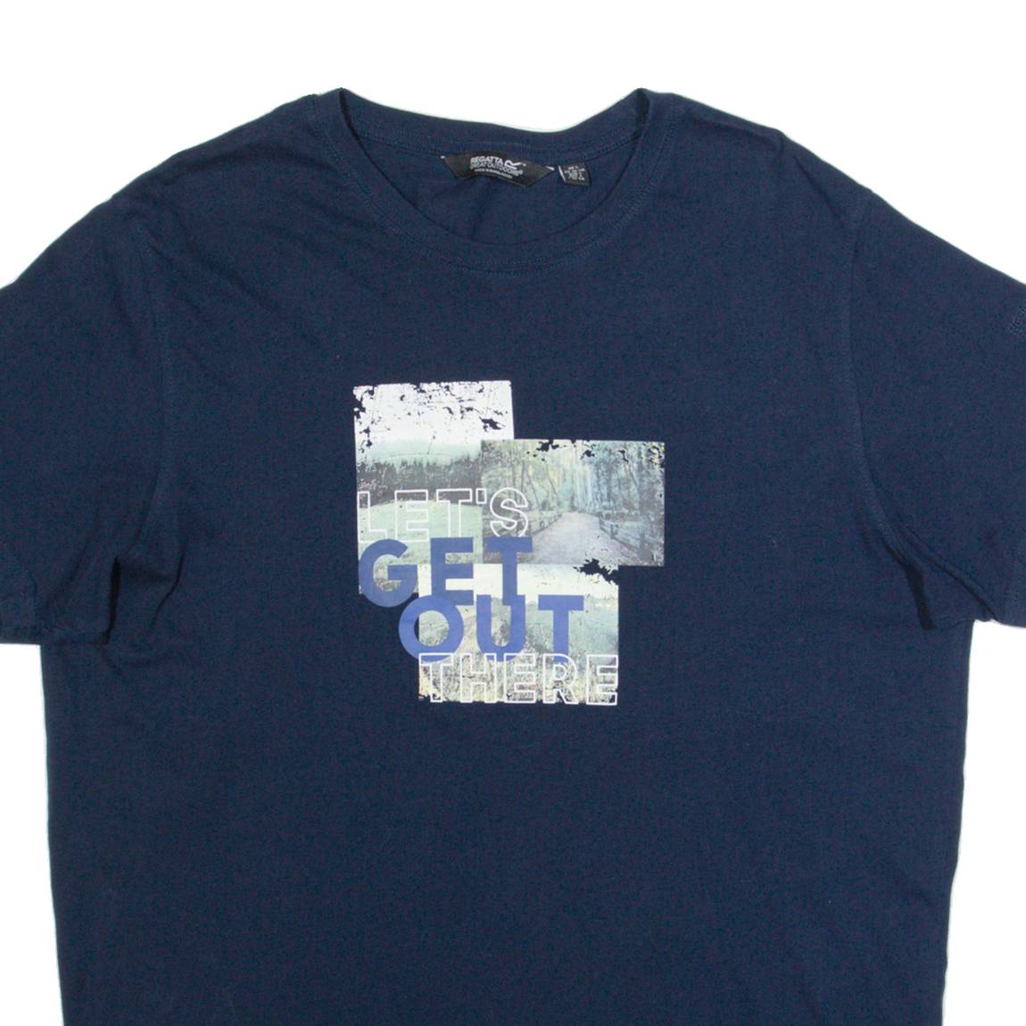 REGATTA Let's Get Out There Mens T-Shirt Blue L