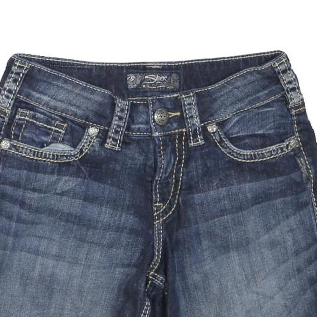 SILVER Womens Shorts Blue Denim S W28 Casual Classic Cotton Blend
