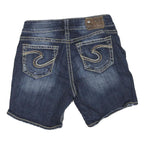 SILVER Womens Shorts Blue Denim S W28 Casual Classic Cotton Blend