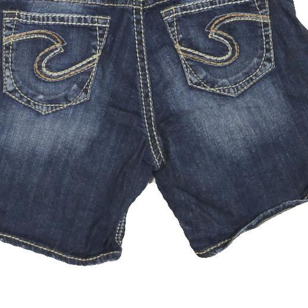 SILVER Womens Shorts Blue Denim S W28 Casual Classic Cotton Blend