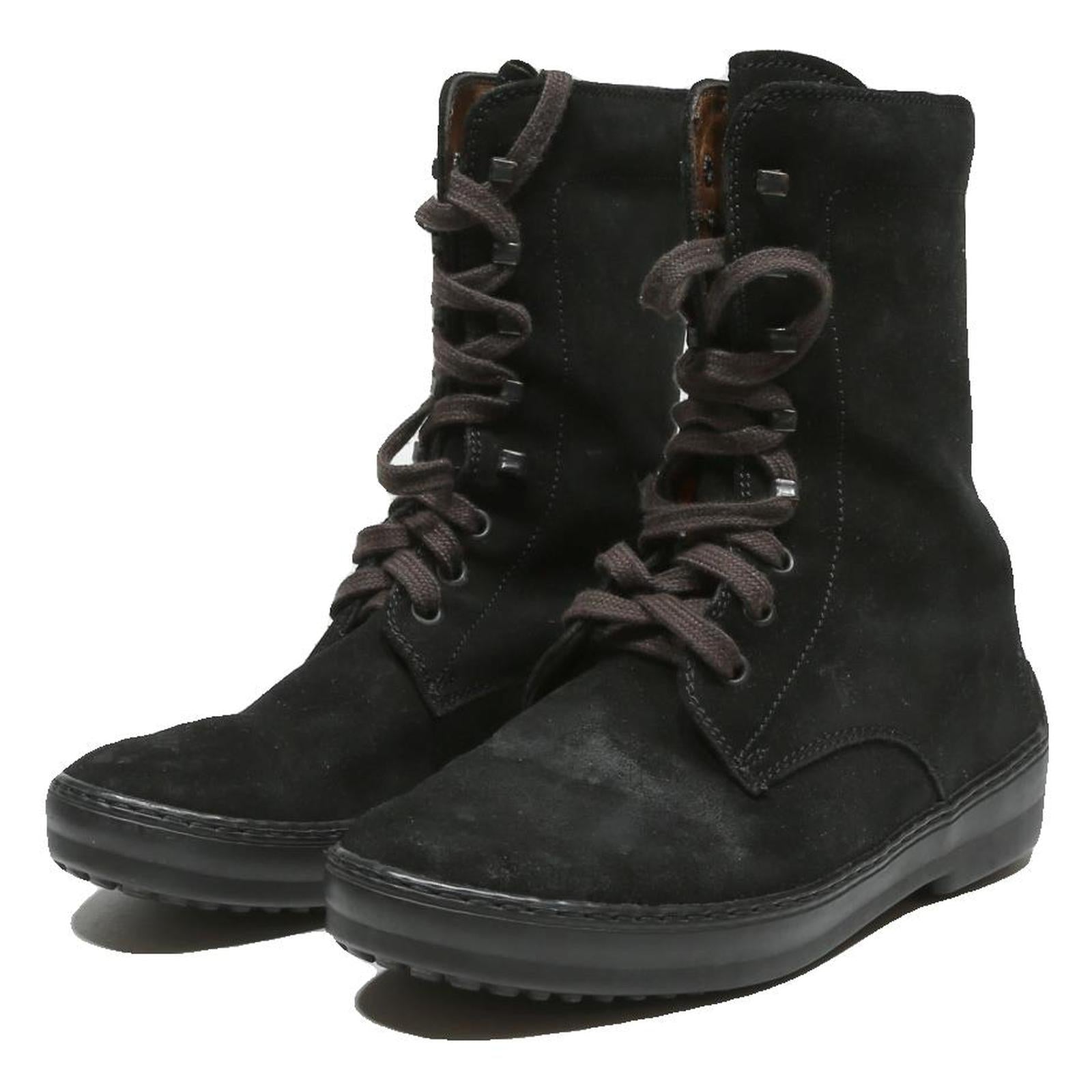 TODS Womens Lace-Up Boots Leather Black UK 4.5 Stylish Comfortable