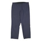 BOSS Mens Wool Navy Regular Fit Straight Leg Trousers W32 L27 Dress Pants