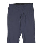 BOSS Mens Wool Navy Regular Fit Straight Leg Trousers W32 L27 Dress Pants