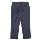 BOSS Mens Wool Navy Regular Fit Straight Leg Trousers W32 L27 Dress Pants