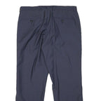 BOSS Mens Wool Navy Regular Fit Straight Leg Trousers W32 L27 Dress Pants