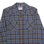 WRANGLER Mens Blue & Maroon Check Shirt S Long Sleeve Casual Cotton Shirt