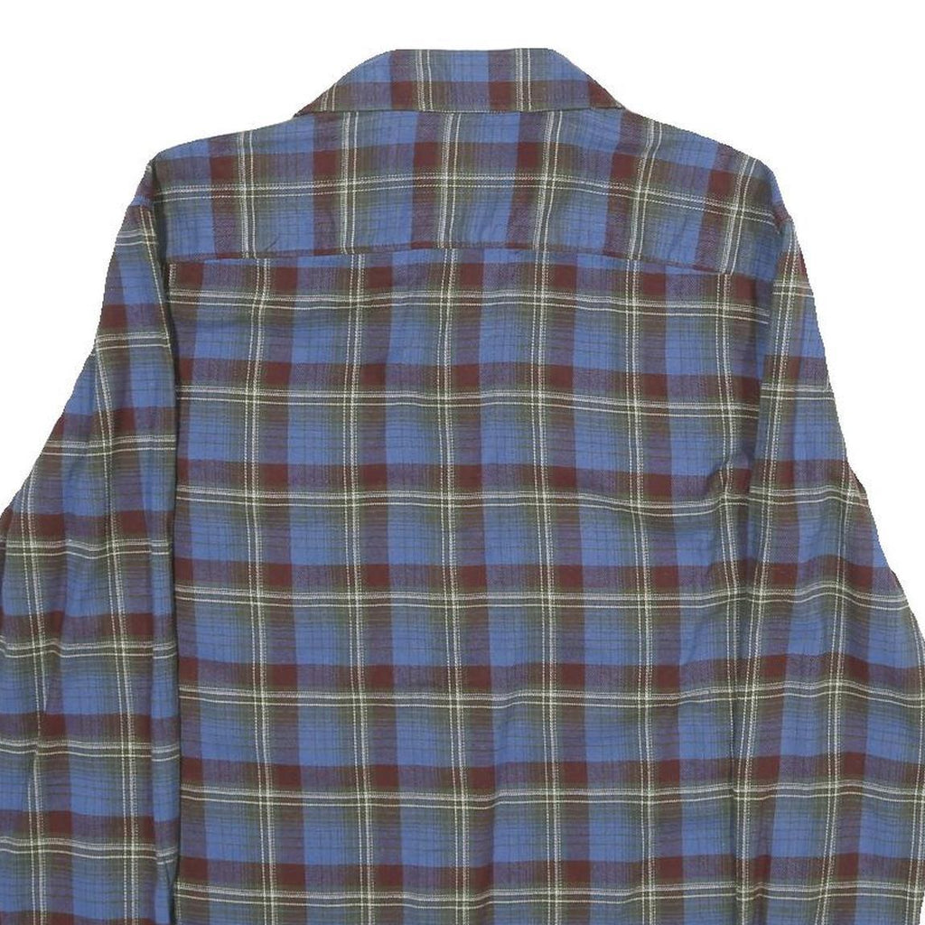 WRANGLER Mens Blue & Maroon Check Shirt S Long Sleeve Casual Cotton Shirt