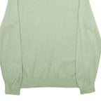 NAUTICA Mens Green Jumper Plain V-Neck Basic Knit L Lightweight Cotton Casual