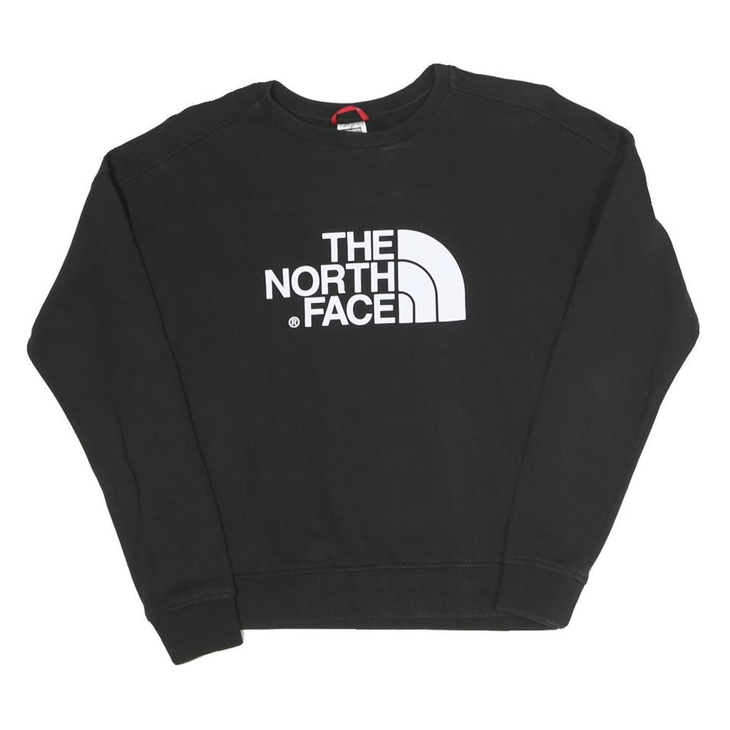 THE NORTH FACE Womens Black Sweatshirt Crew Neck XS Logo Print Casual Pullover