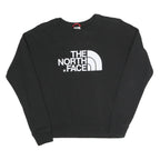 THE NORTH FACE Womens Black Sweatshirt Crew Neck XS Logo Print Casual Pullover