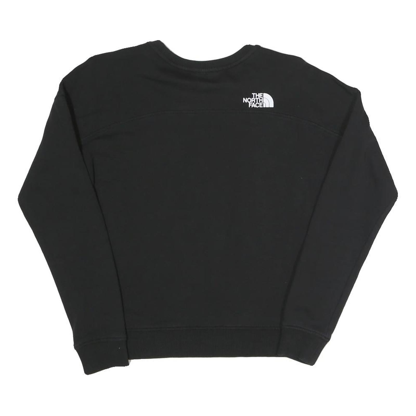 THE NORTH FACE Womens Black Sweatshirt Crew Neck XS Logo Print Casual Pullover