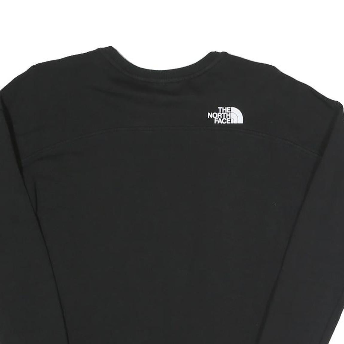 THE NORTH FACE Womens Black Sweatshirt Crew Neck XS Logo Print Casual Pullover