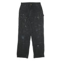 CARHARTT Mens Relaxed Black Denim Jeans W30 L31 Workwear Zip Closure