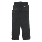 CARHARTT Mens Relaxed Black Denim Jeans W30 L31 Workwear Zip Closure