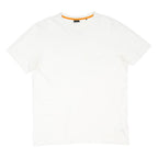 BOSS Mens White Classic T-Shirt M Short Sleeve Crew Neck Plain Cotton Blend