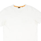 BOSS Mens White Classic T-Shirt M Short Sleeve Crew Neck Plain Cotton Blend