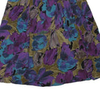 Womens Purple & Blue Floral Swing Skirt Short Polyester Blend M Printed Casual
