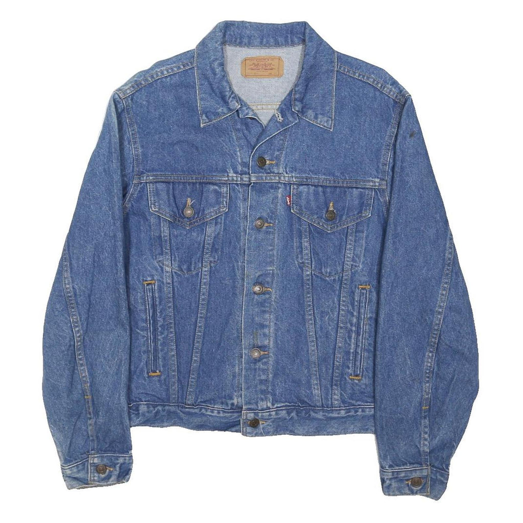 LEVI'S Mens Blue Denim Jacket M Cotton Blend Button Closure Classic Fit Casual