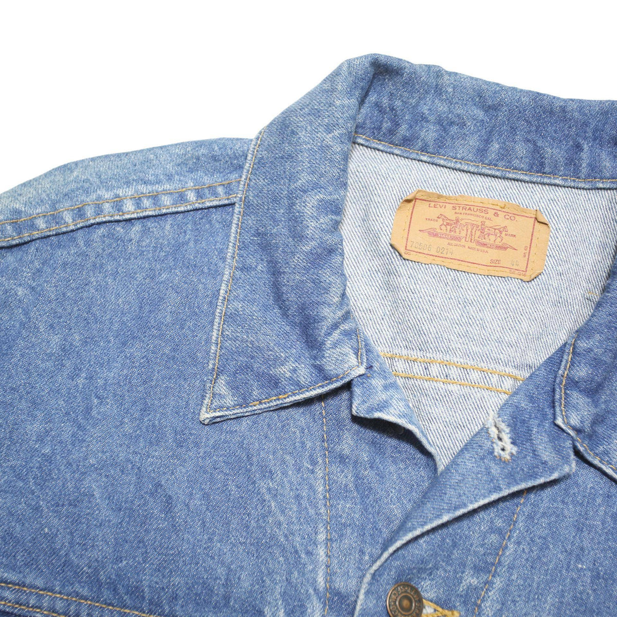 LEVI'S Mens Blue Denim Jacket M Cotton Blend Button Closure Classic Fit Casual