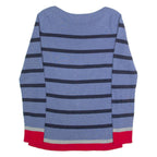 TOMMY HILFIGER Womens Patterned Jumper Blue Striped Tight Knit S