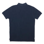 PIERRE CARDIN Mens Blue Short Sleeve Plain Polo Shirt S Cotton Casual Basic