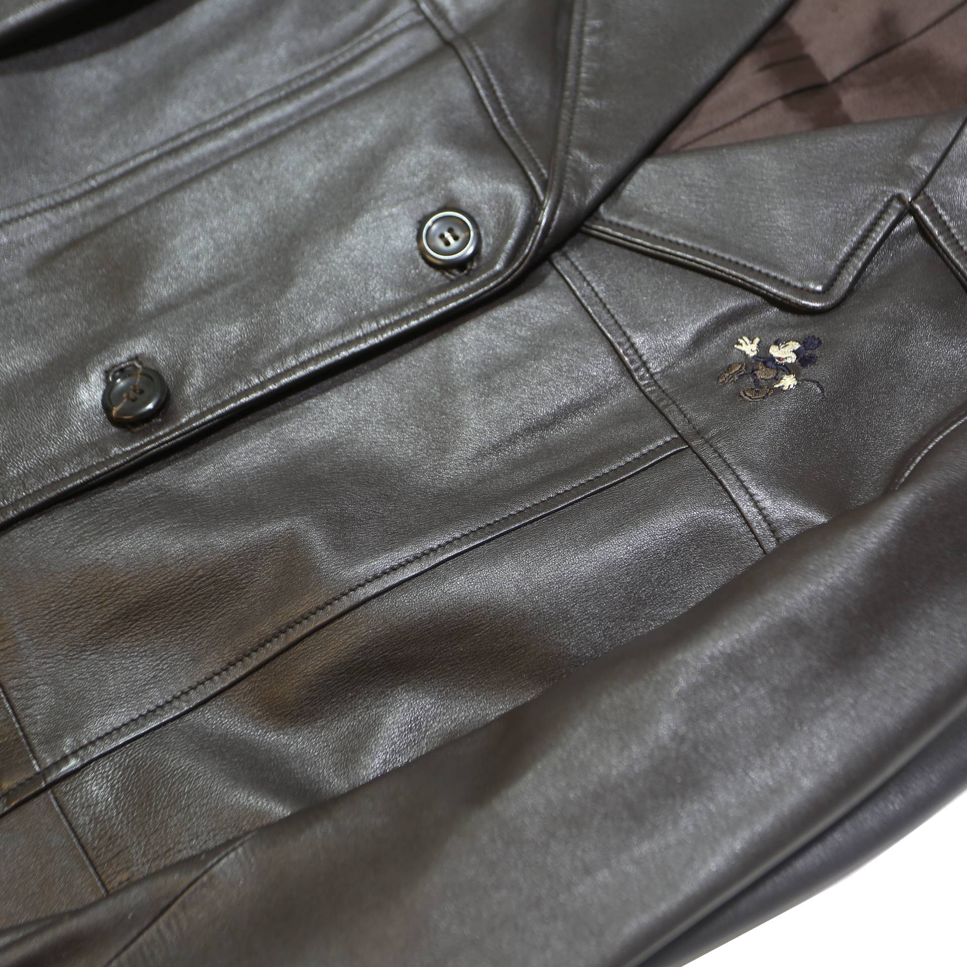 DONALDSON Mens Black Leather Coach Jacket S Plain Tailored Button Closure Long