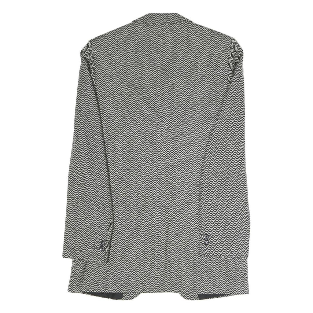 GINITEX FASHION Mens Black Jacket S Polyester Blend Chevron Button Closure