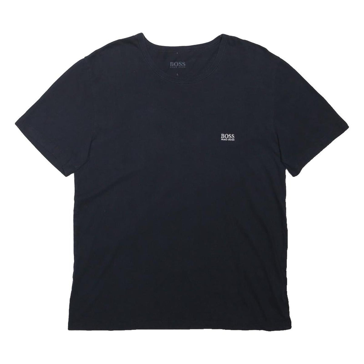 BOSS HUGO BOSS Mens Black L Cotton Blend T-Shirt Short Sleeve Crew Neck Classic