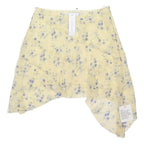 TOPSHOP Womens Yellow & Blue Floral Asymmetric Mini Polyester Skirt UK 10 Summer