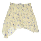 TOPSHOP Womens Yellow & Blue Floral Asymmetric Mini Polyester Skirt UK 10 Summer