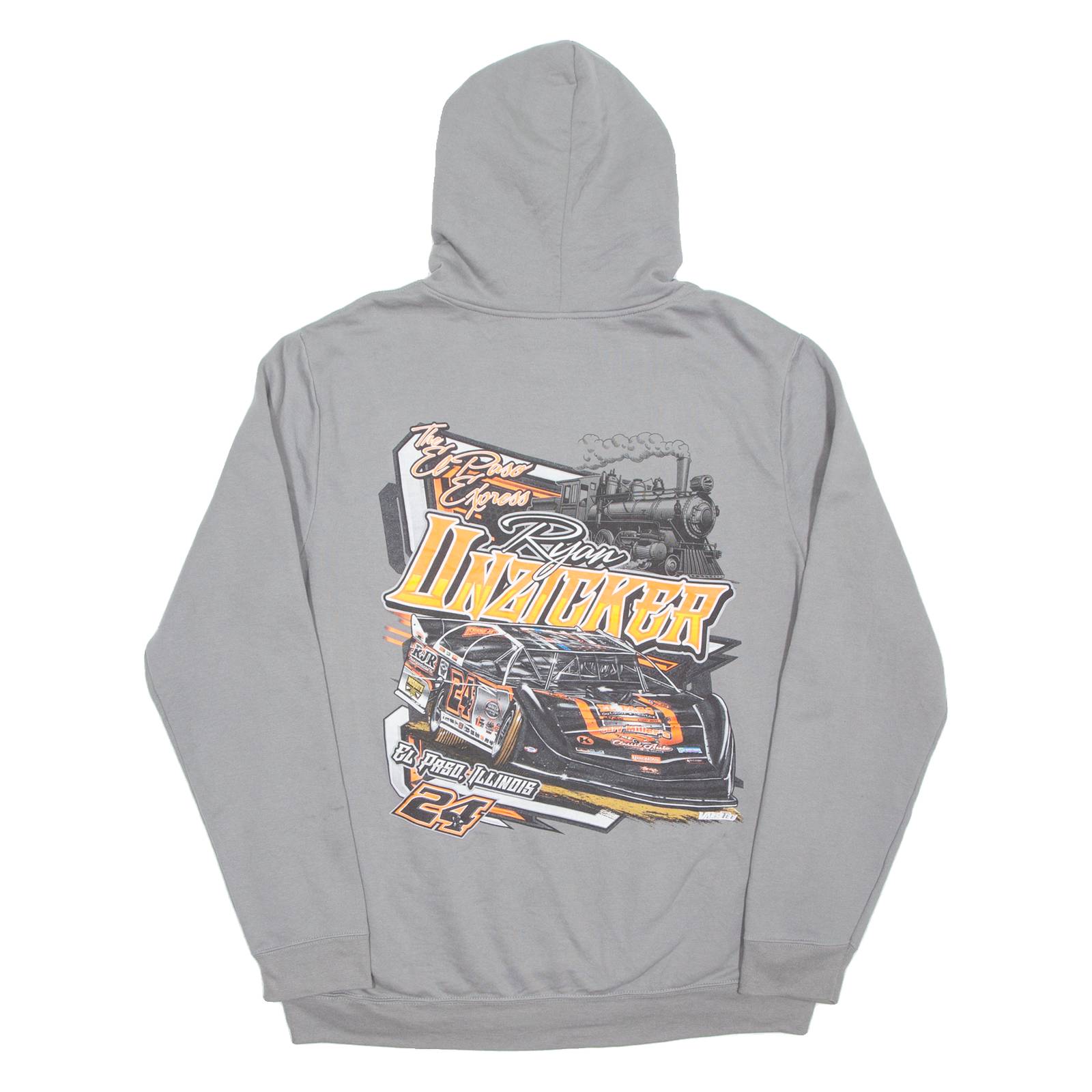 Train Mens Grey Hoodie Pullover XL