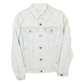 LEVI'S Mens White Cotton Blend Denim Jacket S Button Closure Classic Fit