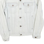 LEVI'S Mens White Cotton Blend Denim Jacket S Button Closure Classic Fit