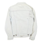 LEVI'S Mens White Cotton Blend Denim Jacket S Button Closure Classic Fit