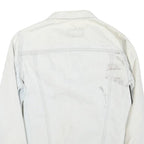 LEVI'S Mens White Cotton Blend Denim Jacket S Button Closure Classic Fit