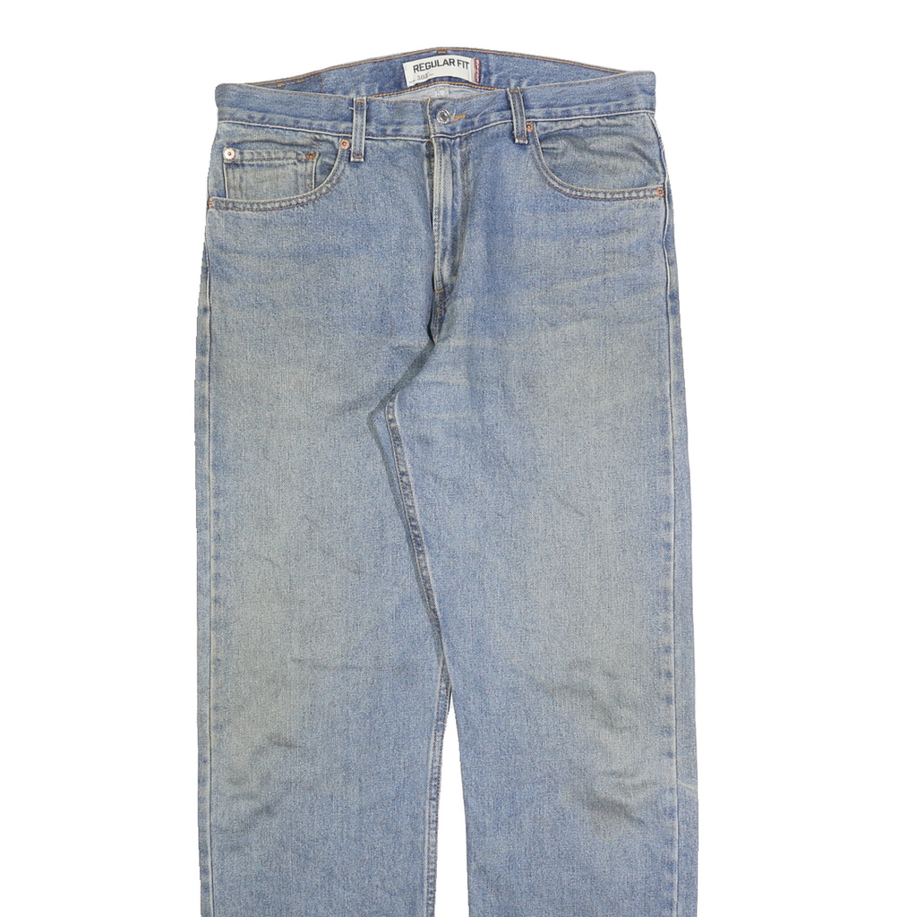 LEVI'S 505 Mens Jeans Blue Regular Regular Fit Denim Light W34 L34 Classic Zip