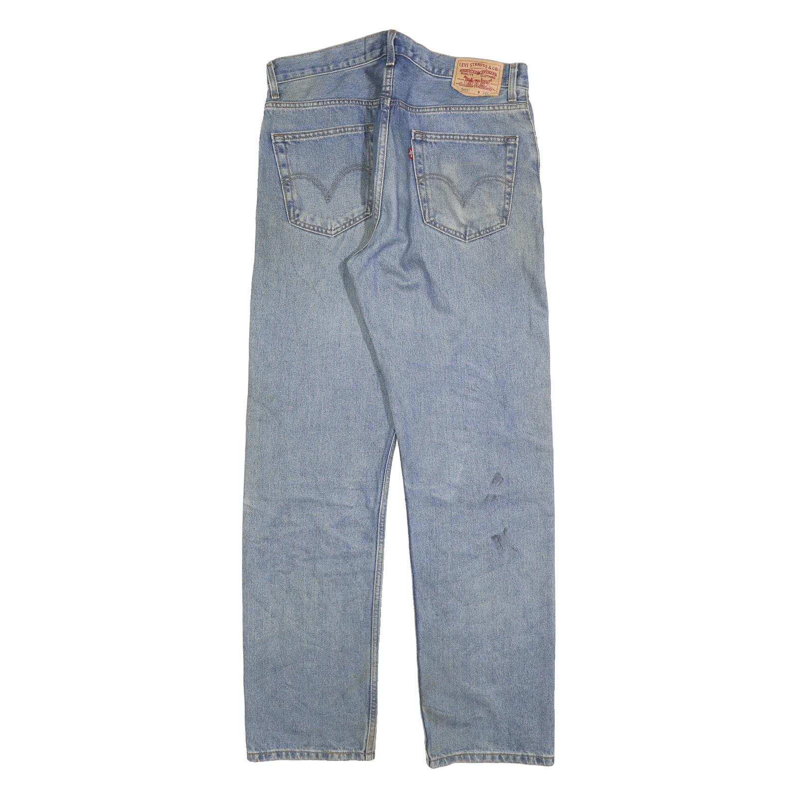 LEVI'S 505 Mens Jeans Blue Regular Regular Fit Denim Light W34 L34 Classic Zip