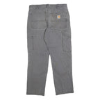 CARHARTT Mens Cotton Blend Grey Relaxed Fit Workwear Trousers W32 L27 Durable