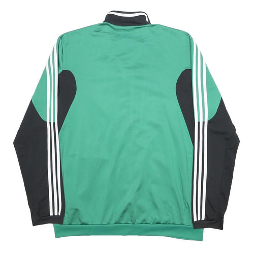 ADIDAS Mens Green & Black Track Jacket L Polyester Zip Athletic Sportswear