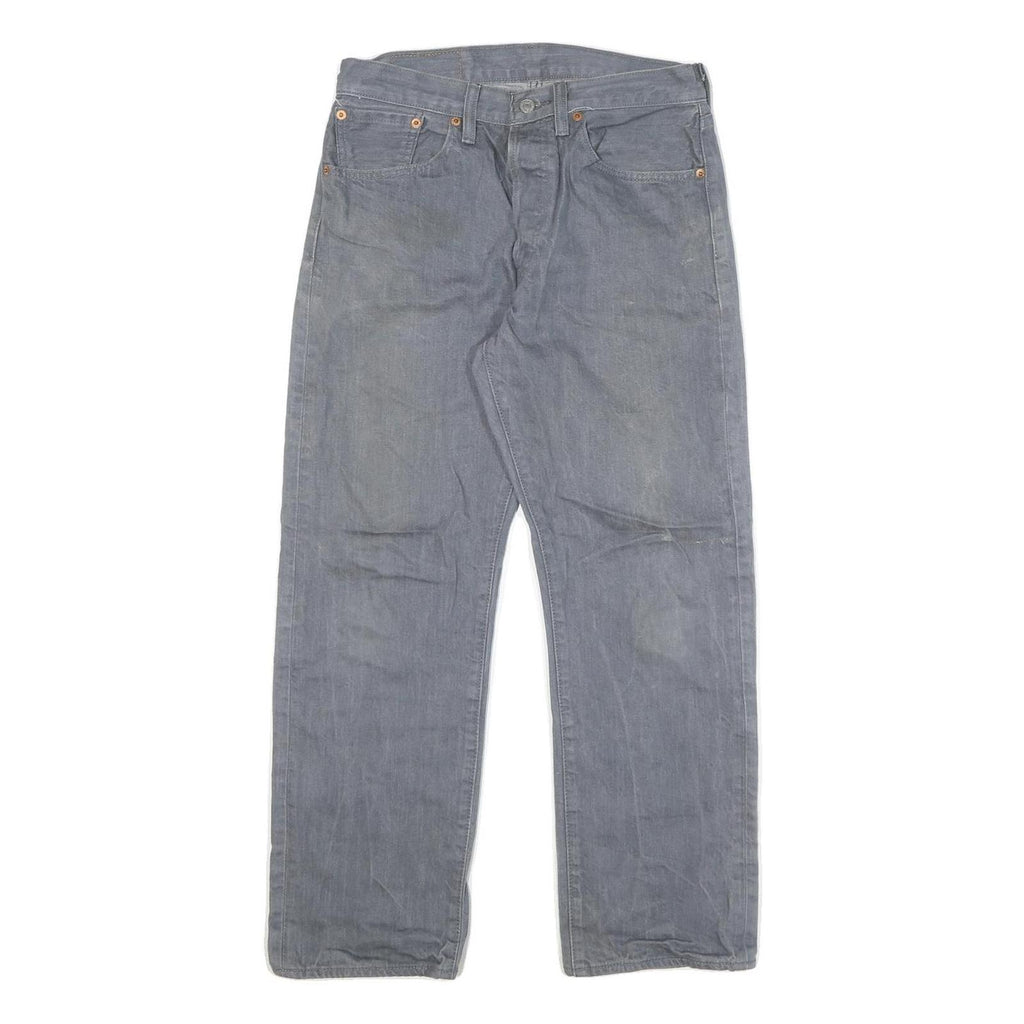 LEVI'S 501 Mens Jeans Blue Regular Straight Denim W29 L27 Classic Button Closure