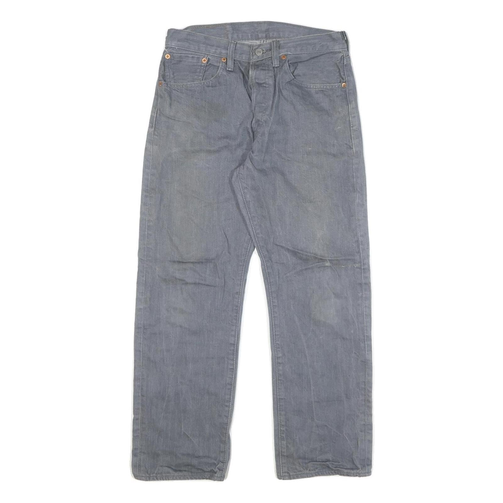 LEVI'S 501 Mens Jeans Blue Regular Straight Denim W29 L27 Classic Button Closure