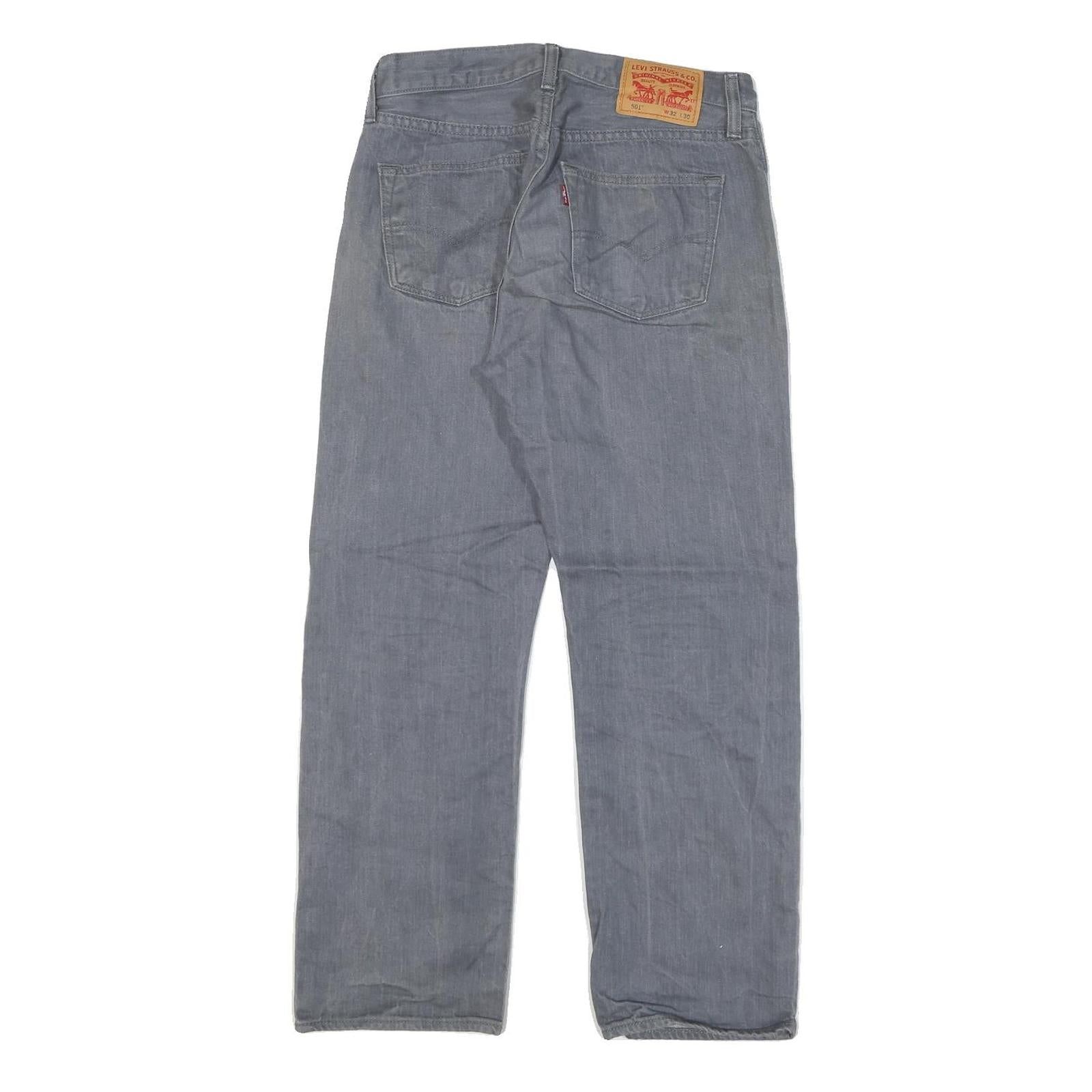 LEVI'S 501 Mens Jeans Blue Regular Straight Denim W29 L27 Classic Button Closure